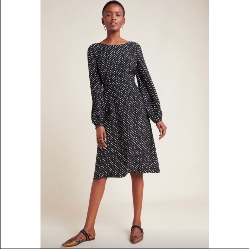 Anthropologie Agatha Polka Dot Midi Dress